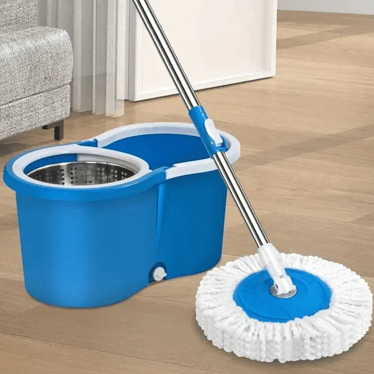 Mopa Giratoria 360° + Canasto con ruedas